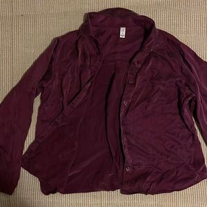 GAP Women's Burgundy Button-Up Blouse